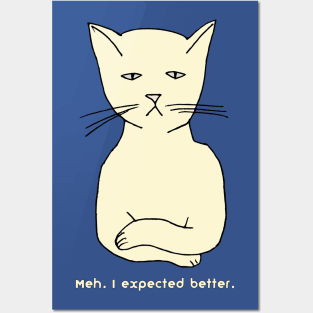 Unimpressed funny, grouchy cat "Meh. I expected better." Posters and Art